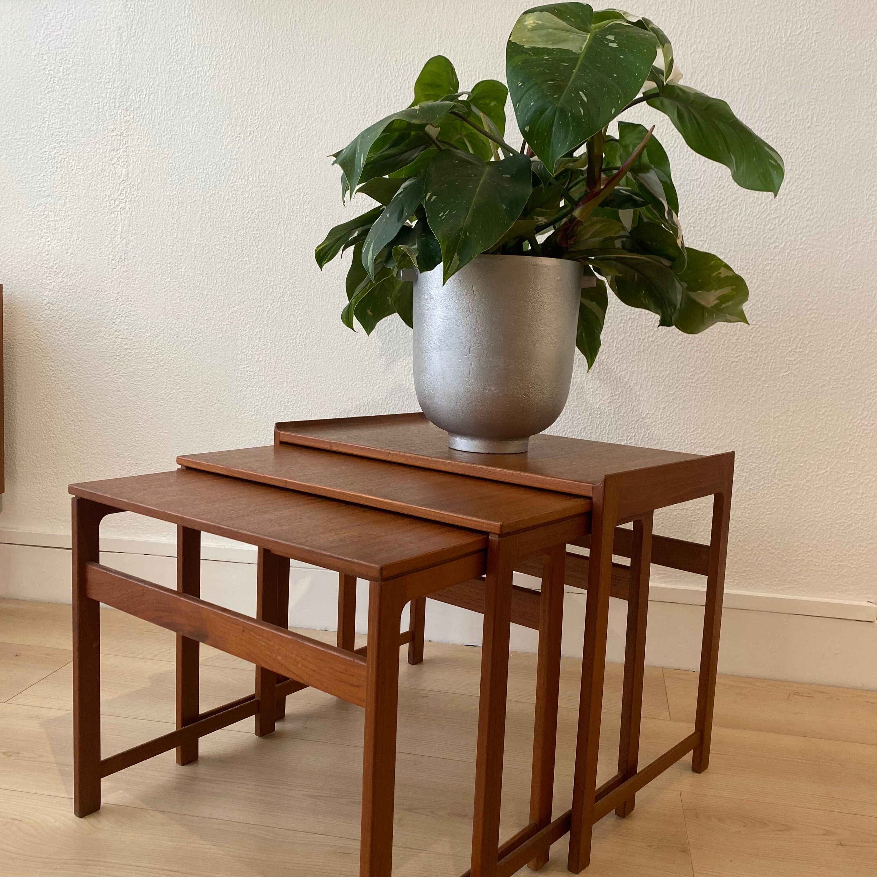 Scandinavian teak nesting tables