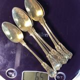 Cuillères vermeil (en argent doré) dans coffret en bois noir