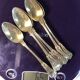 Vermeil (gilded silver) spoons in black wooden box