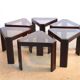 Lot of low tables Porada Arredi 6 modular pieces in wengé wood