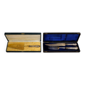 Deux coffrets de couverts en argent fourré
