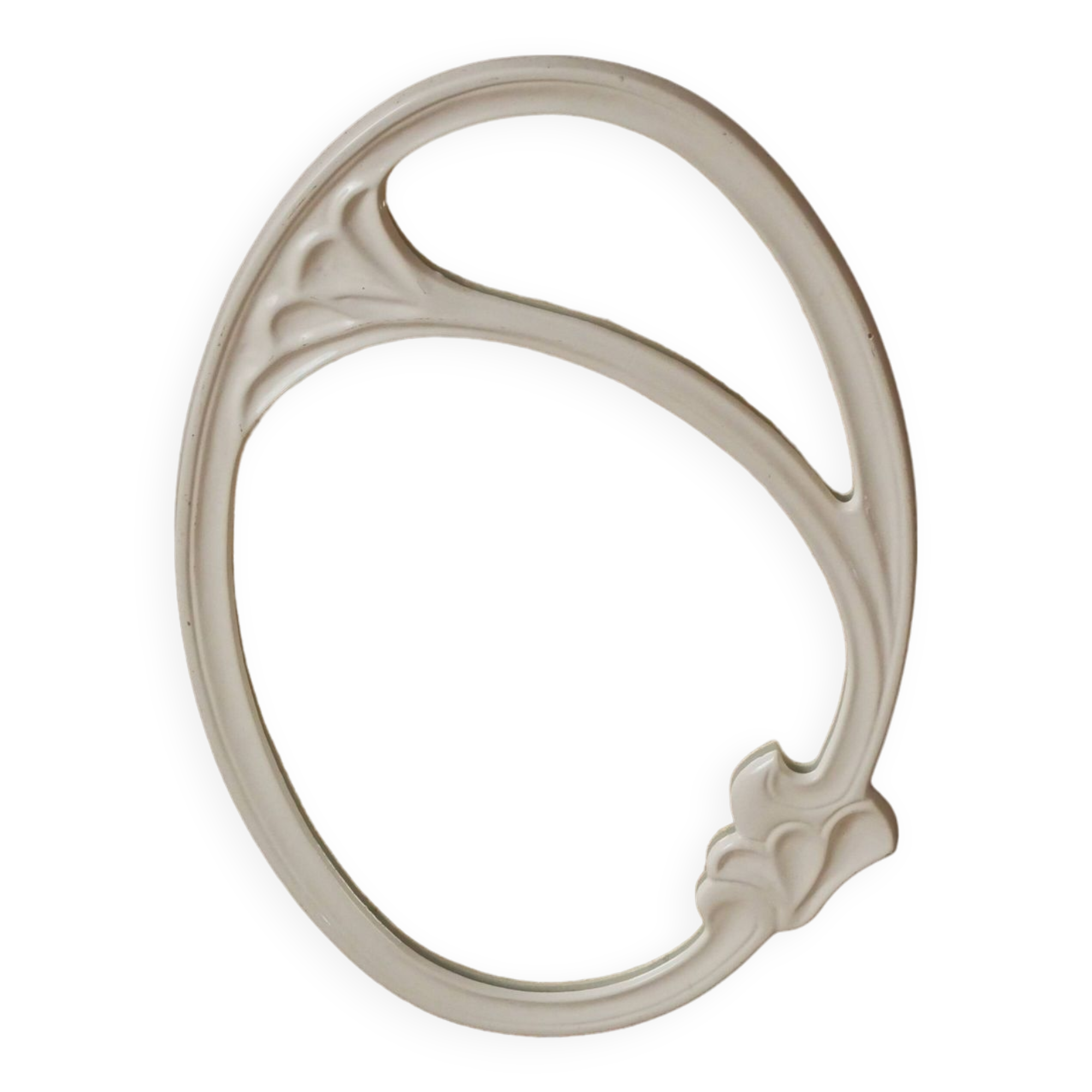 Art Deco mirror in white cast iron