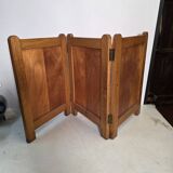 Old oak three-panel fire screen