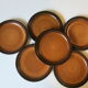 6 assiettes à dessert en grés marron de chez St Amand modèle "meylan"