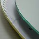 round mid century modern illuminated WALL MIRROR with metal frame 1950s