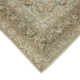 Handmade oriental unique 1980s 305 cm x 400 cm beige wool carpet