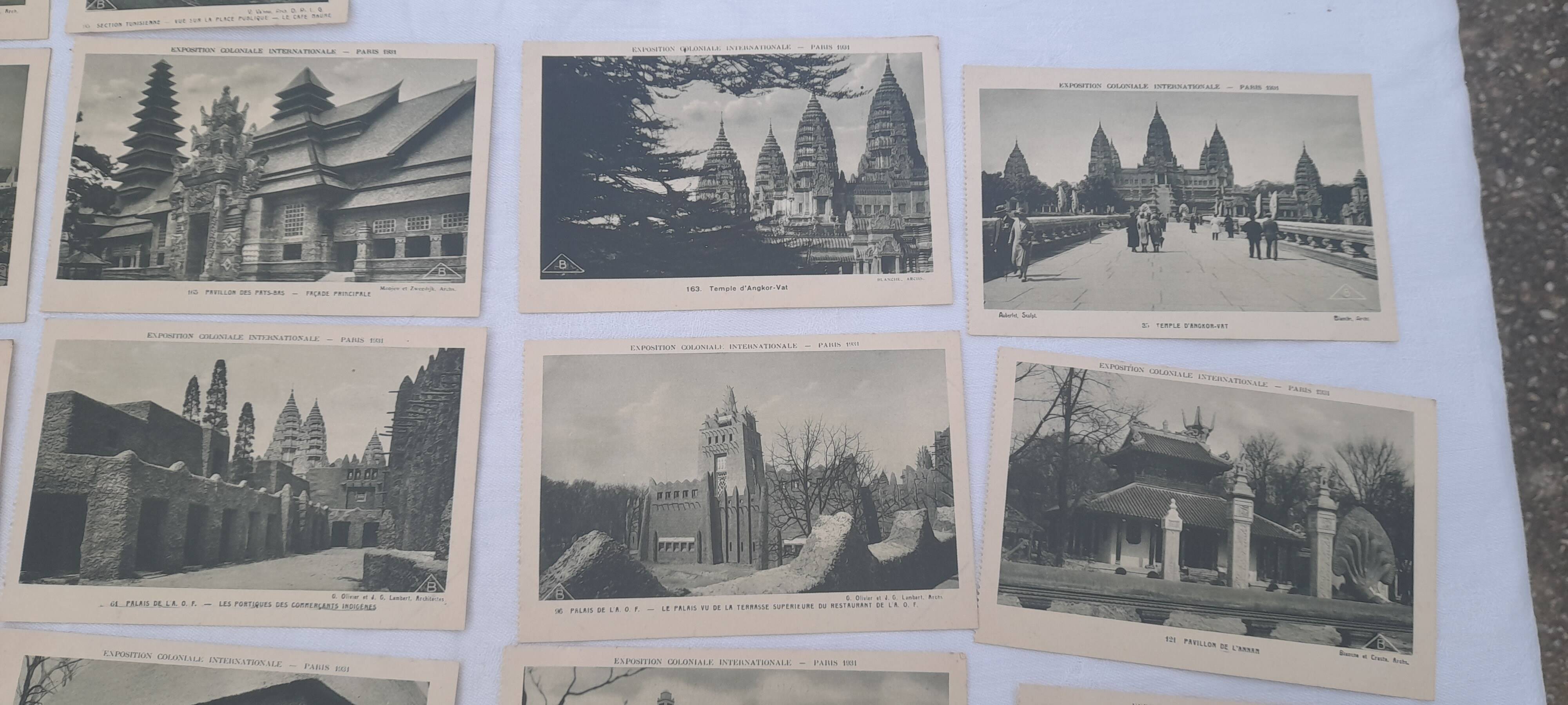 Lot of 24 postcards universal colonial exhibition Paris 1931