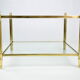 Vintage Coffee Table in Massive Brass and 70s Glass