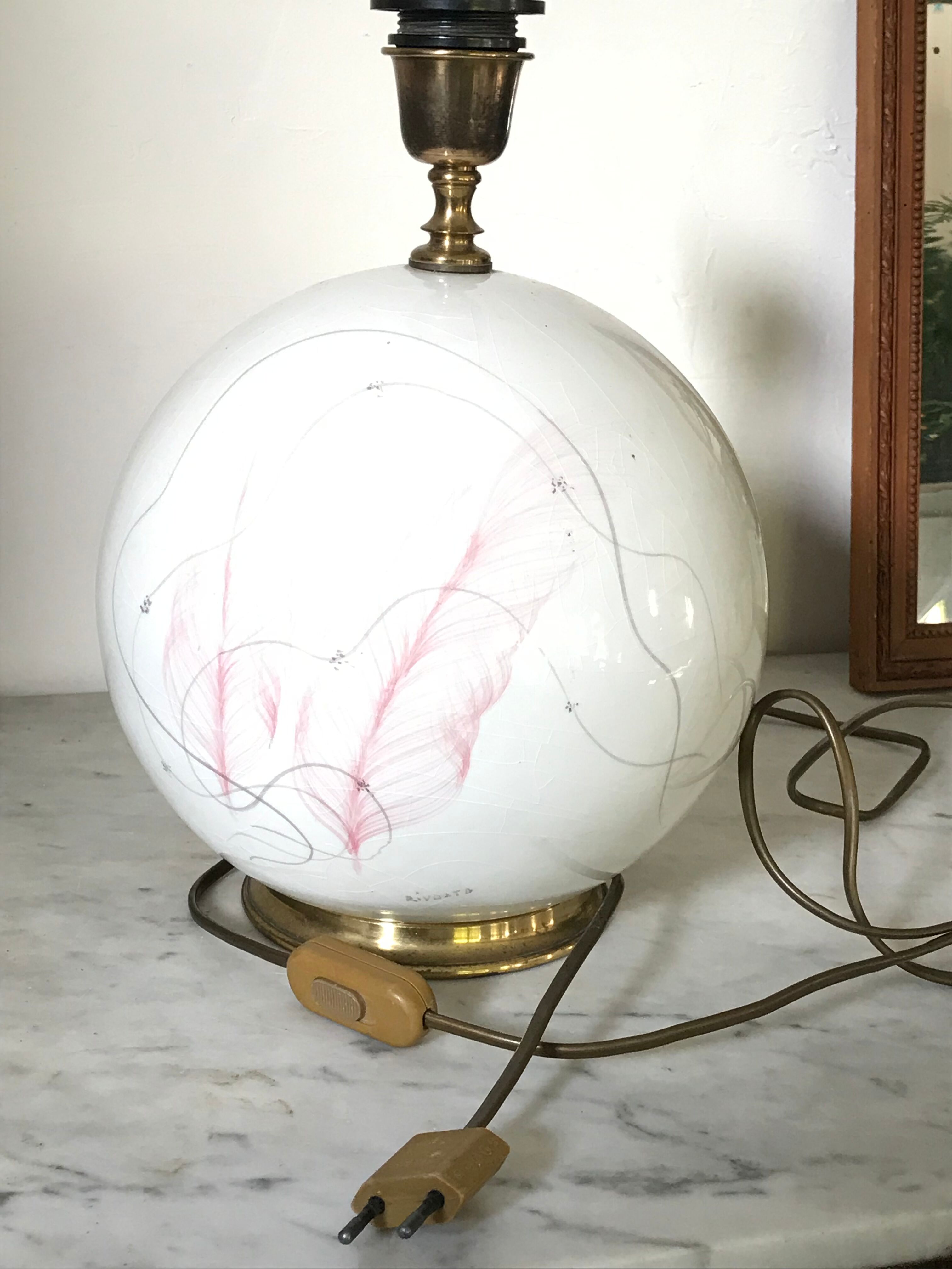 Vintage ceramic and brass lamp