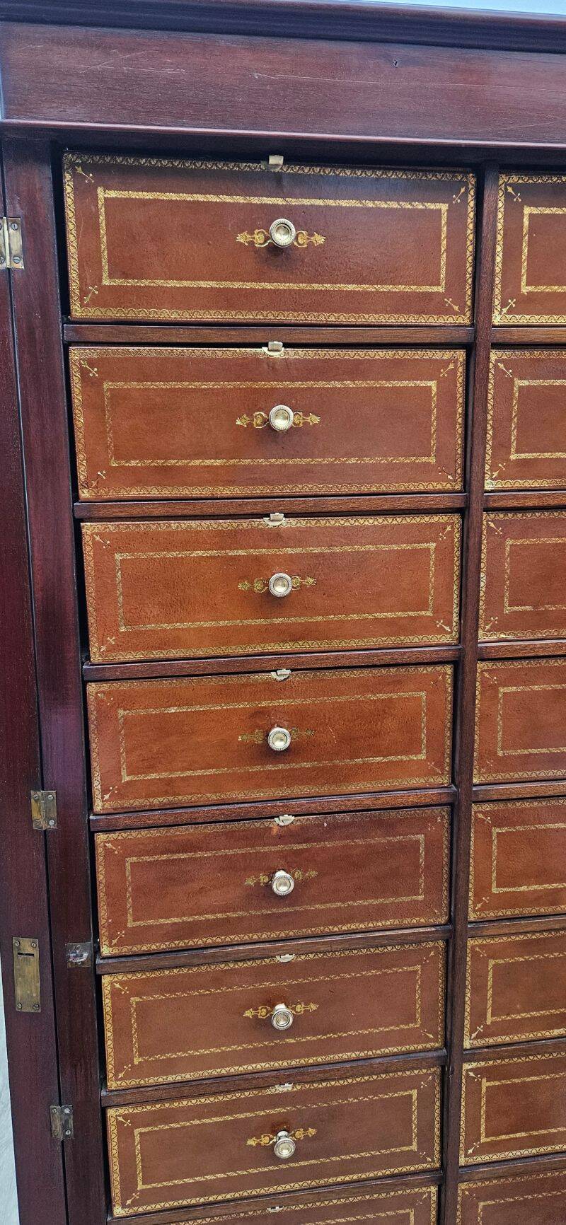 Notary Filing Cabinet with 20 Drawers Opening with Flaps