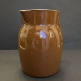 Glazed stoneware pitcher