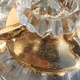pair of molded glass candlesticks