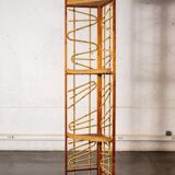 Large wooden and bamboo corner shelf