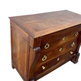 Commode empire A Crosse En Noyer Massif 19eme