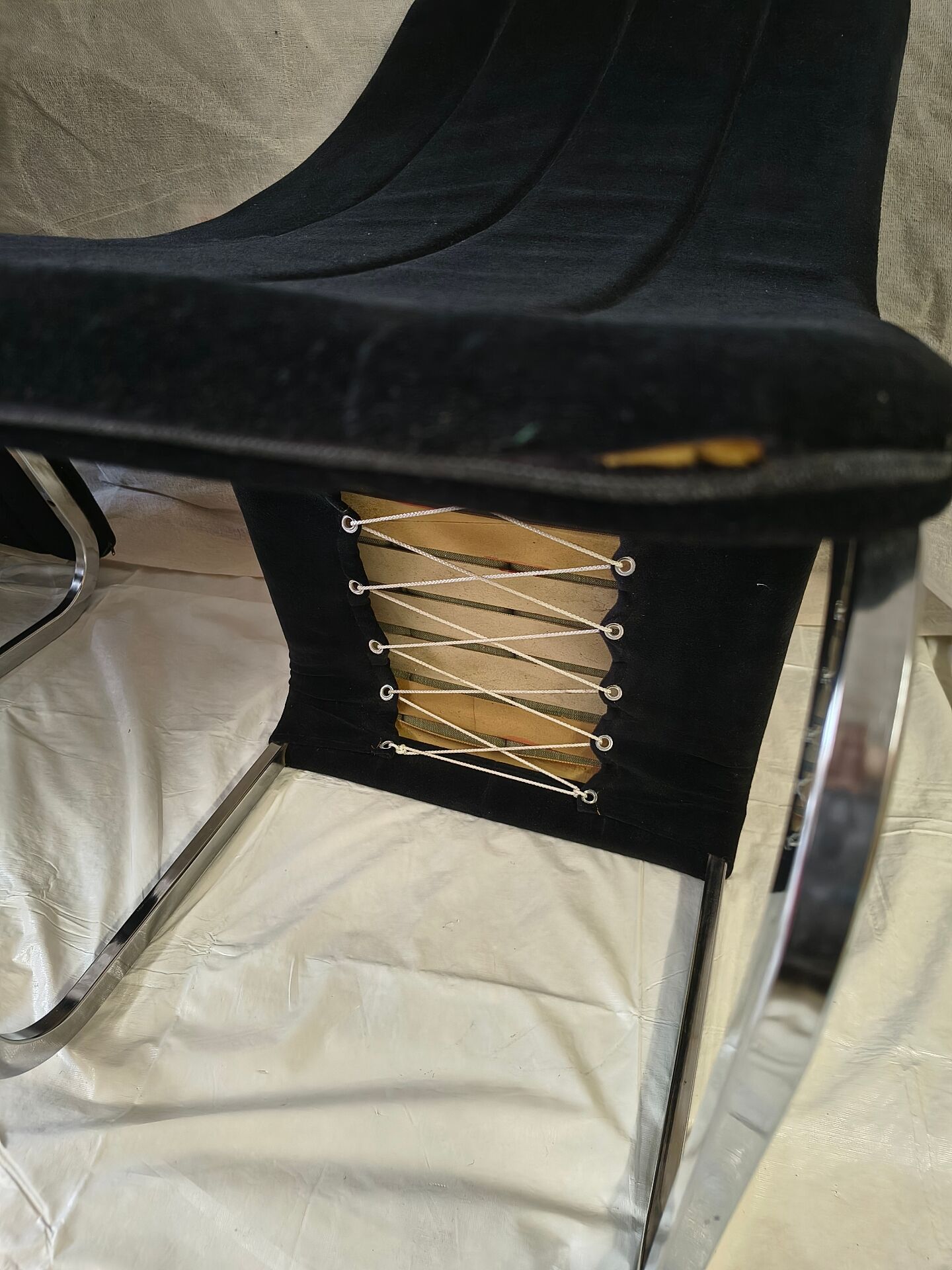 Vintage chrome chairs from the early 1980s.
