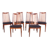 Leather and Teak Dining Chairs by Leslie Dandy for G-Plan, 1960s, Set of 6