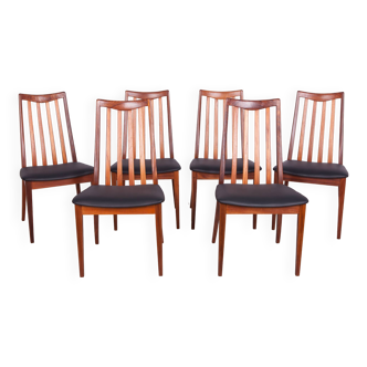 Leather and Teak Dining Chairs by Leslie Dandy for G-Plan, 1960s, Set of 6