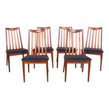 Leather and Teak Dining Chairs by Leslie Dandy for G-Plan, 1960s, Set of 6