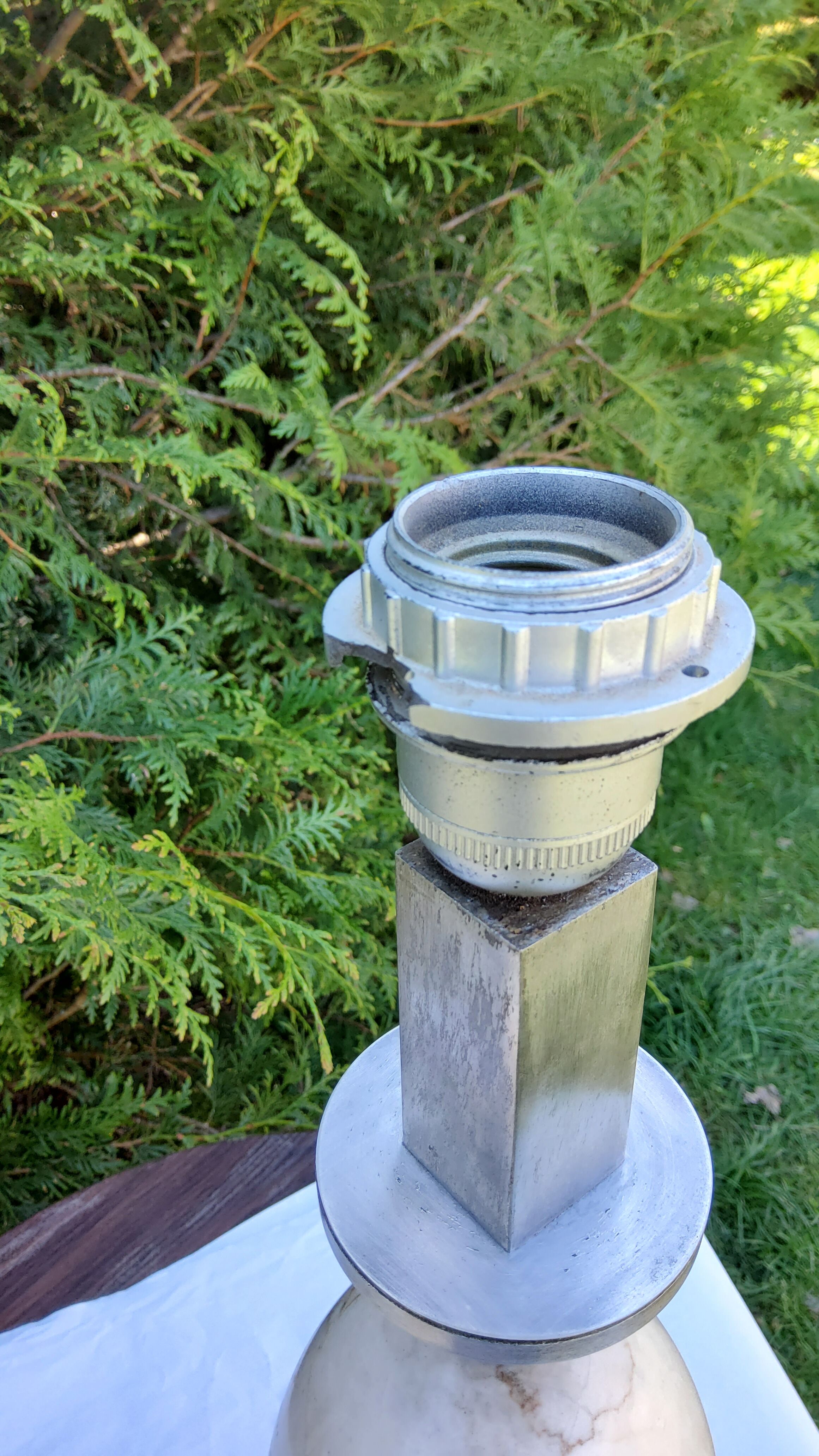 Lampe oeuf en marbre des années 70 bf Italie