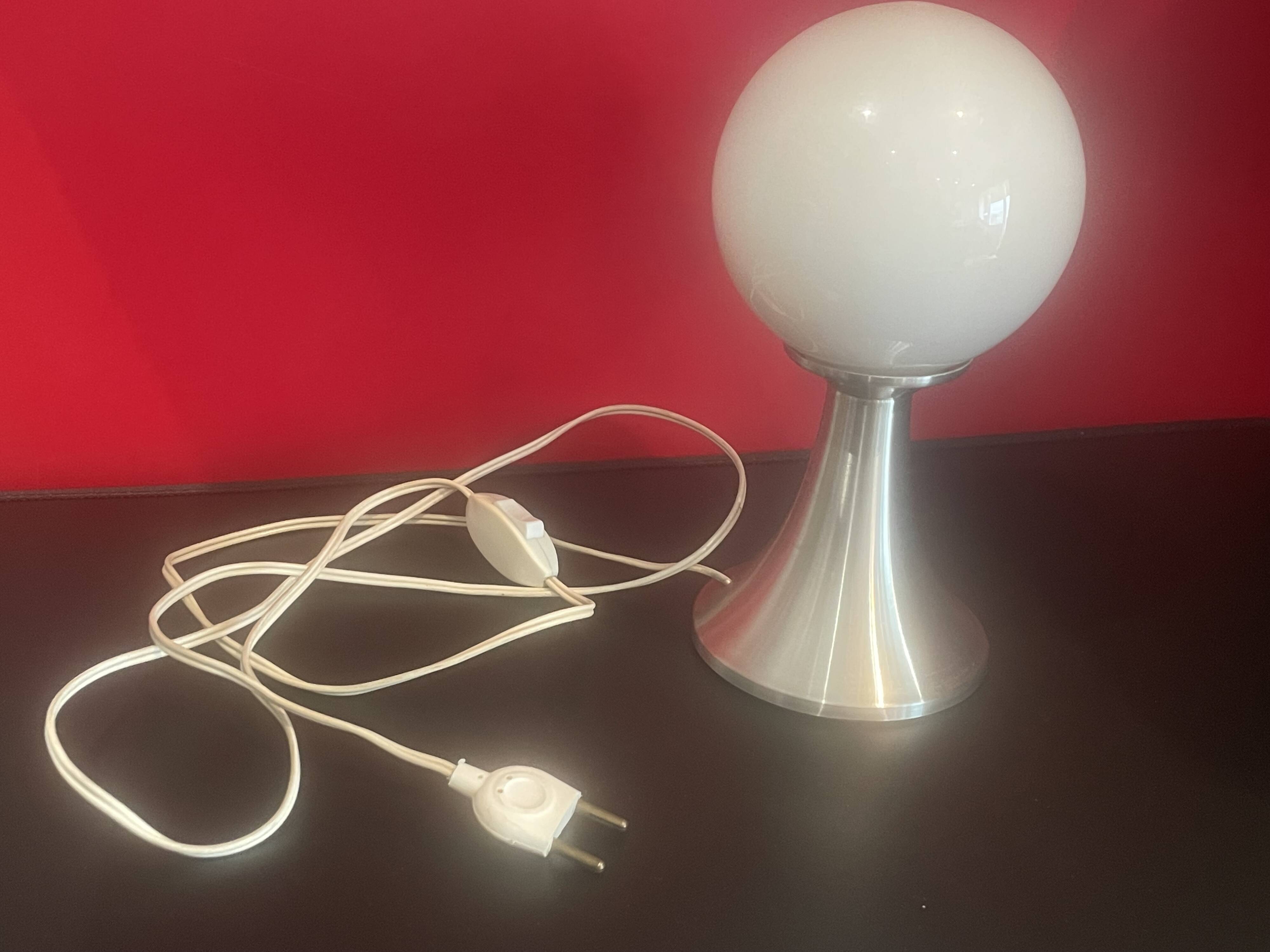 70's Lampe  Design  Aluminium Brossé - 23 cm