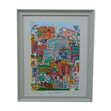 Hand signed modern lithograph by Gunilla Mann, 1990s.