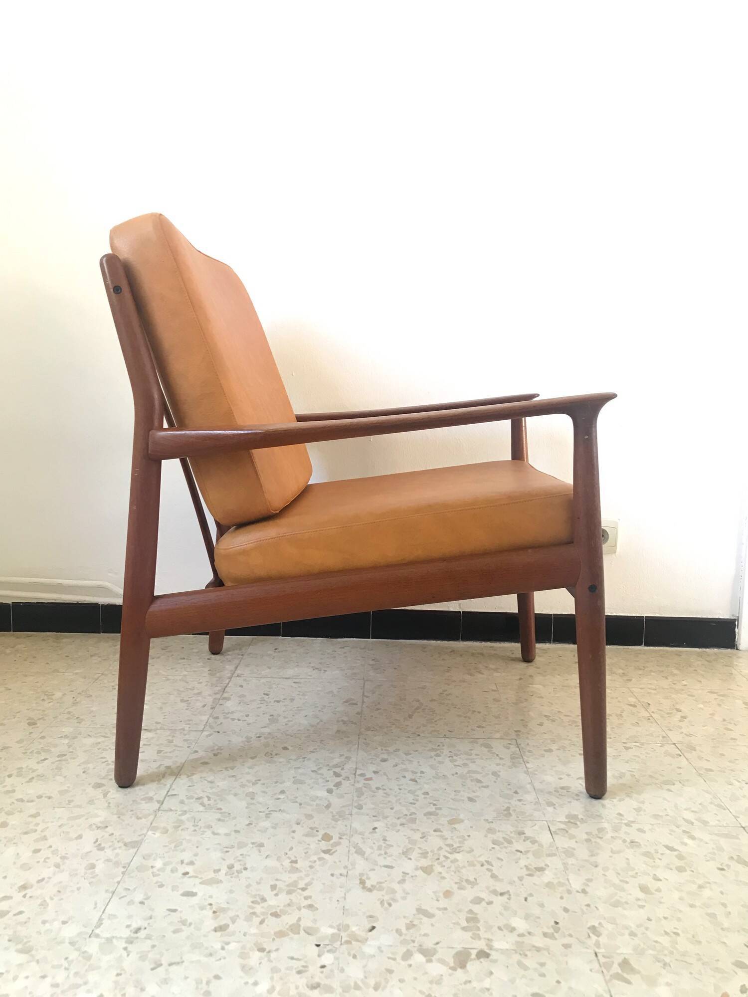 Scandinavian teak armchair by Svend Aage Eriksen for Glostrup vintage 60s