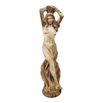 Statue de jardin ancienne en pierre sculpture française hauteur 175 cm