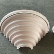 Pair of vintage frosted glass wall lamps 70s-80s