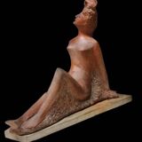 Terracotta sculpture of a female nude by Alberto Sparapani, signed.