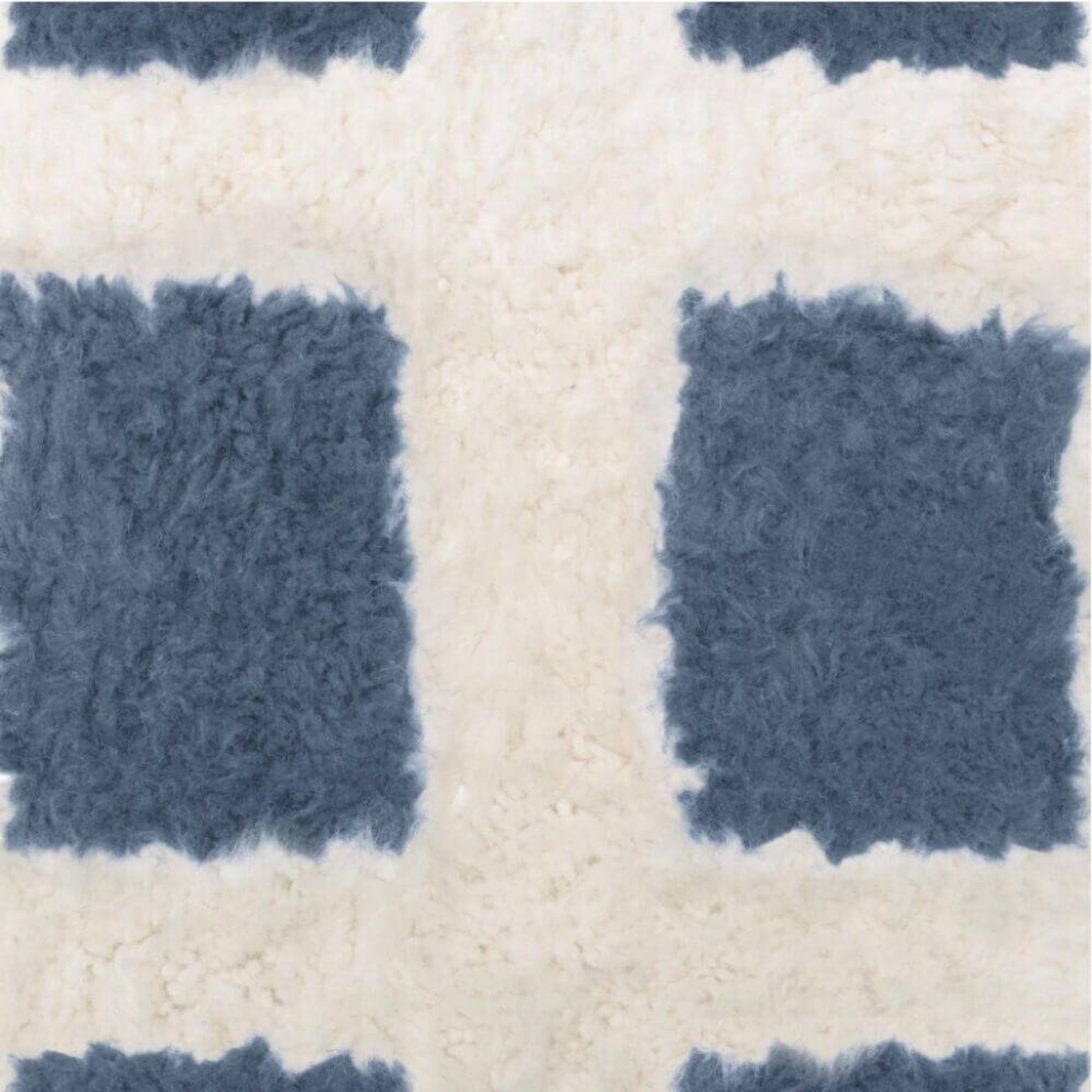 Tapis moderne motif quadrillage en laine 2COULEUR 250CMX150CM