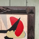 Abstract painting on wood panel