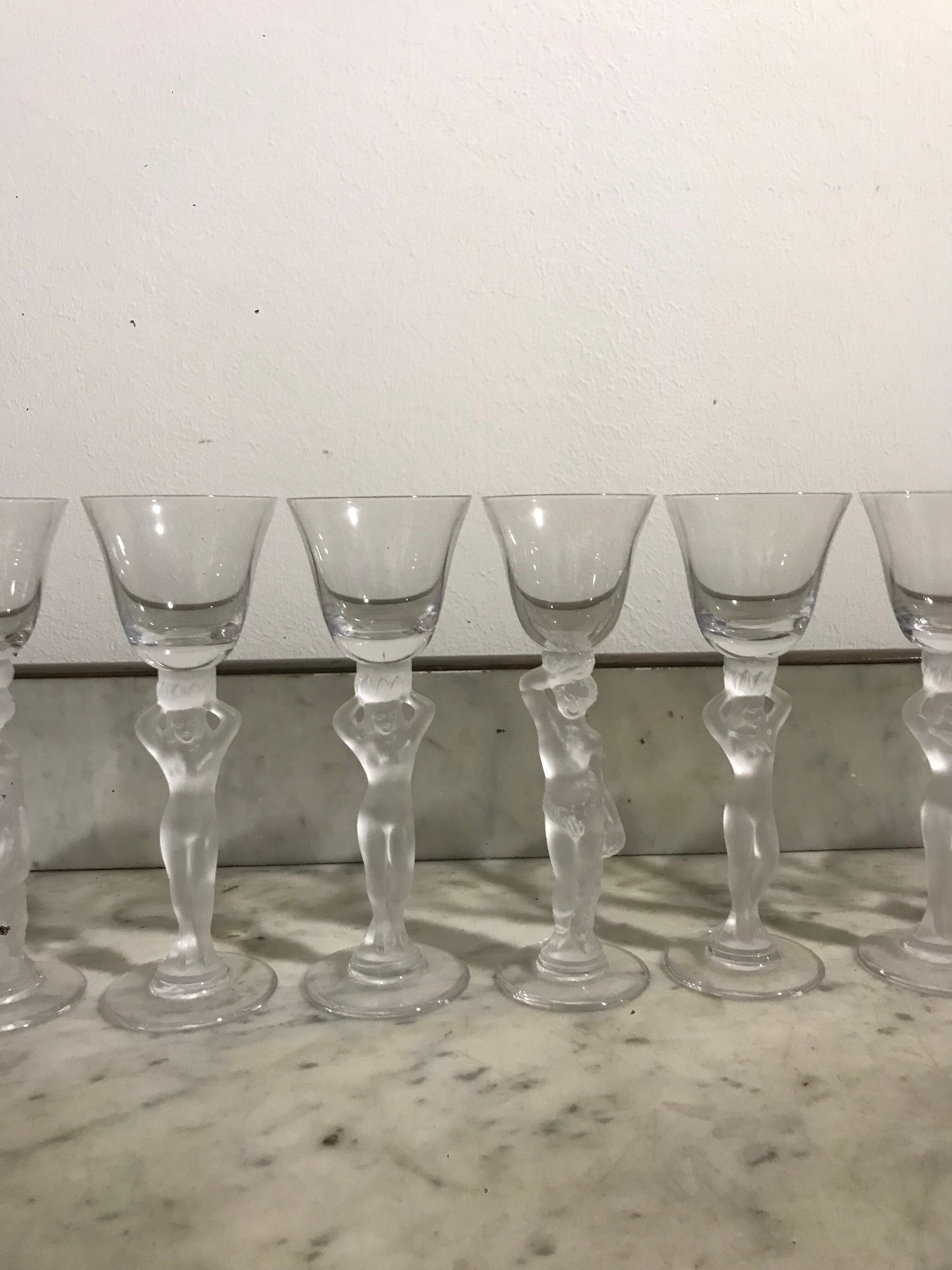11 crystal liqueur glasses from bacchus