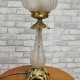 Cut crystal and bronze lamp