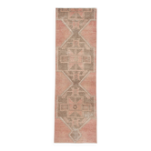 3x9 Vintage Pale Red & Brown Aesthetic Turkish Runner Rug, 91x291Cm