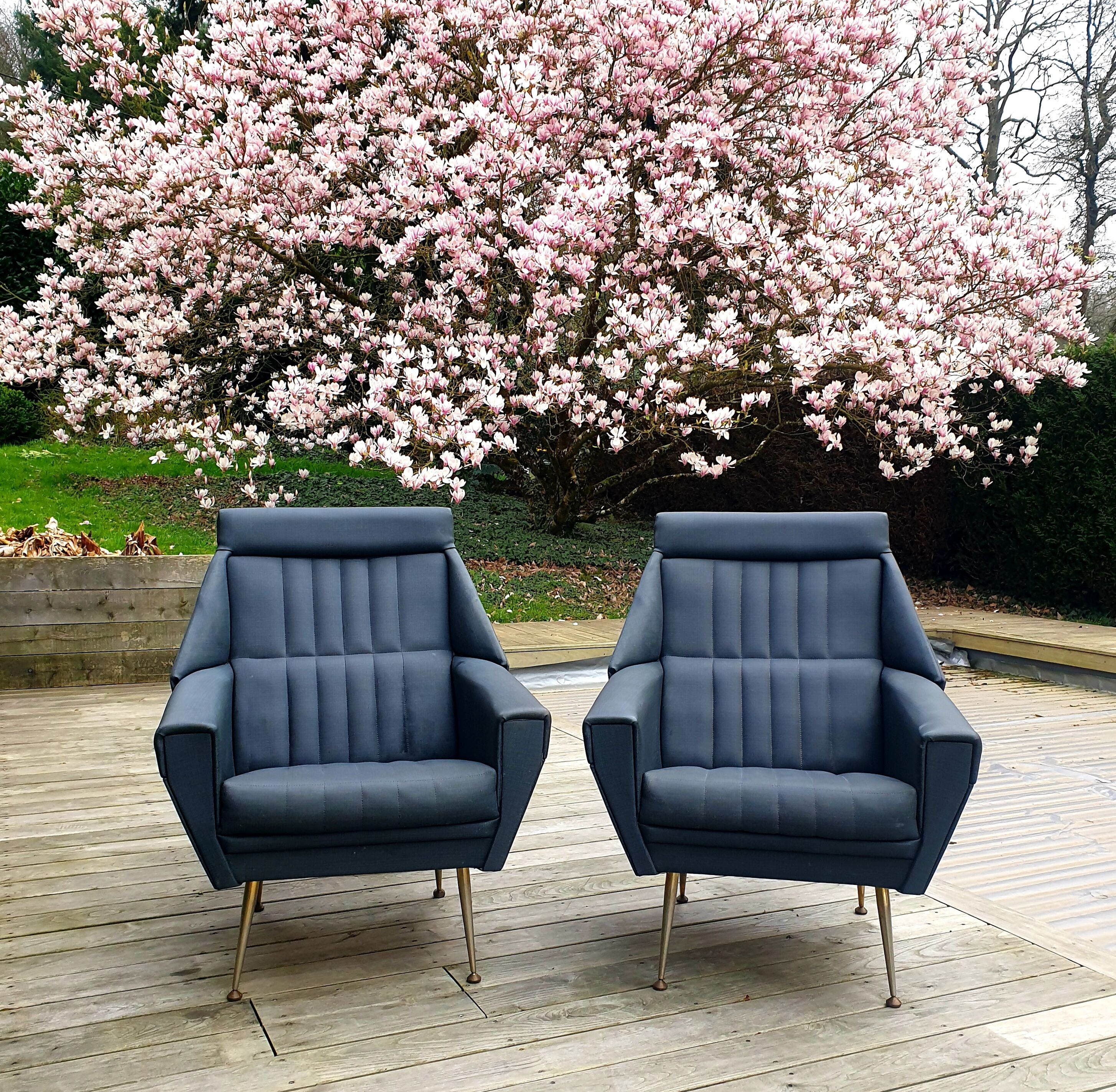 Pair of vintage modernist armchairs 50s