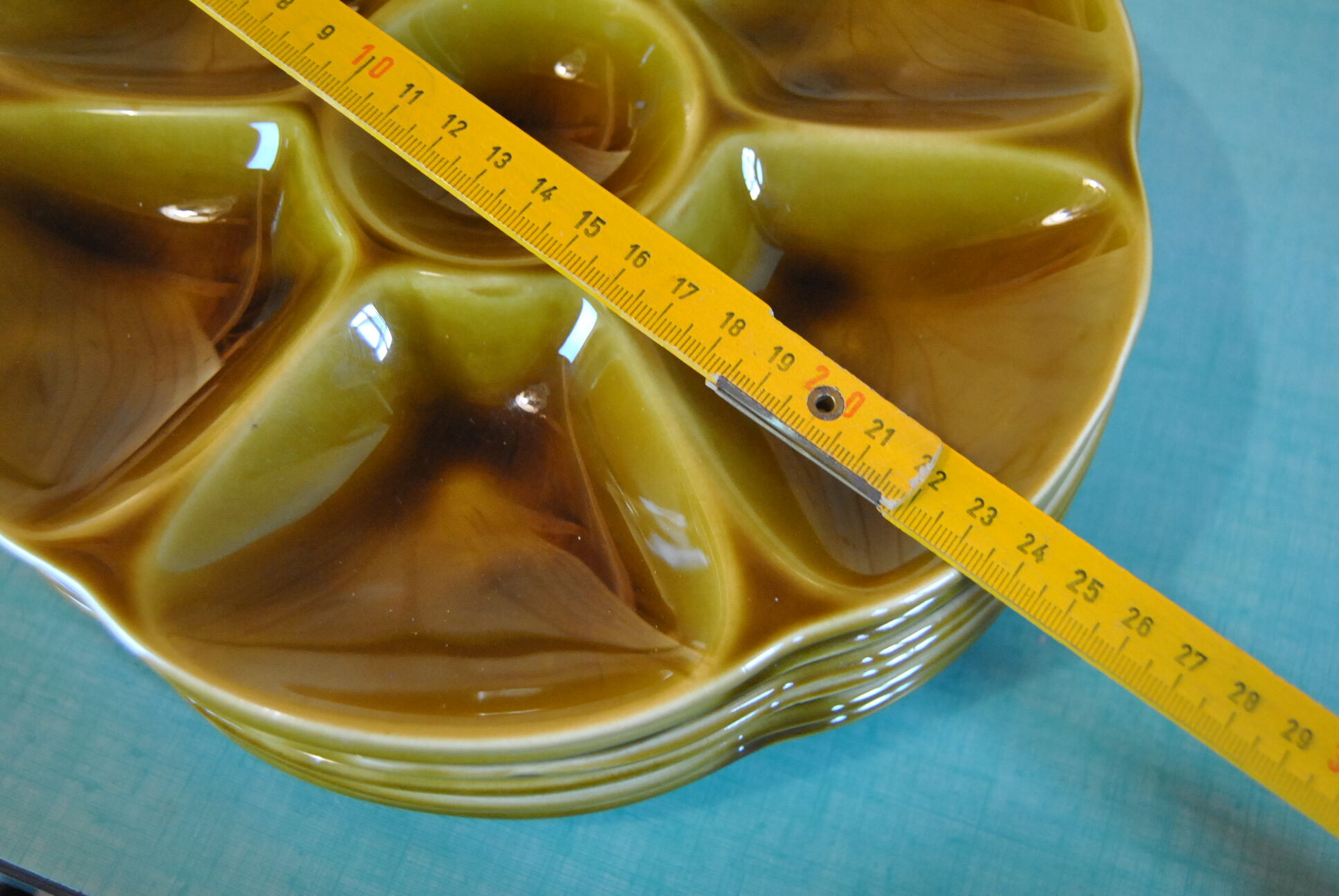 Set of 6 oyster plates in Gien earthenware