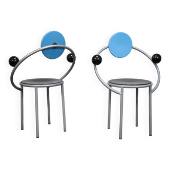 Pair of First Chairs by Michele De Lucchi for Memphis Milano, Italy, 1981