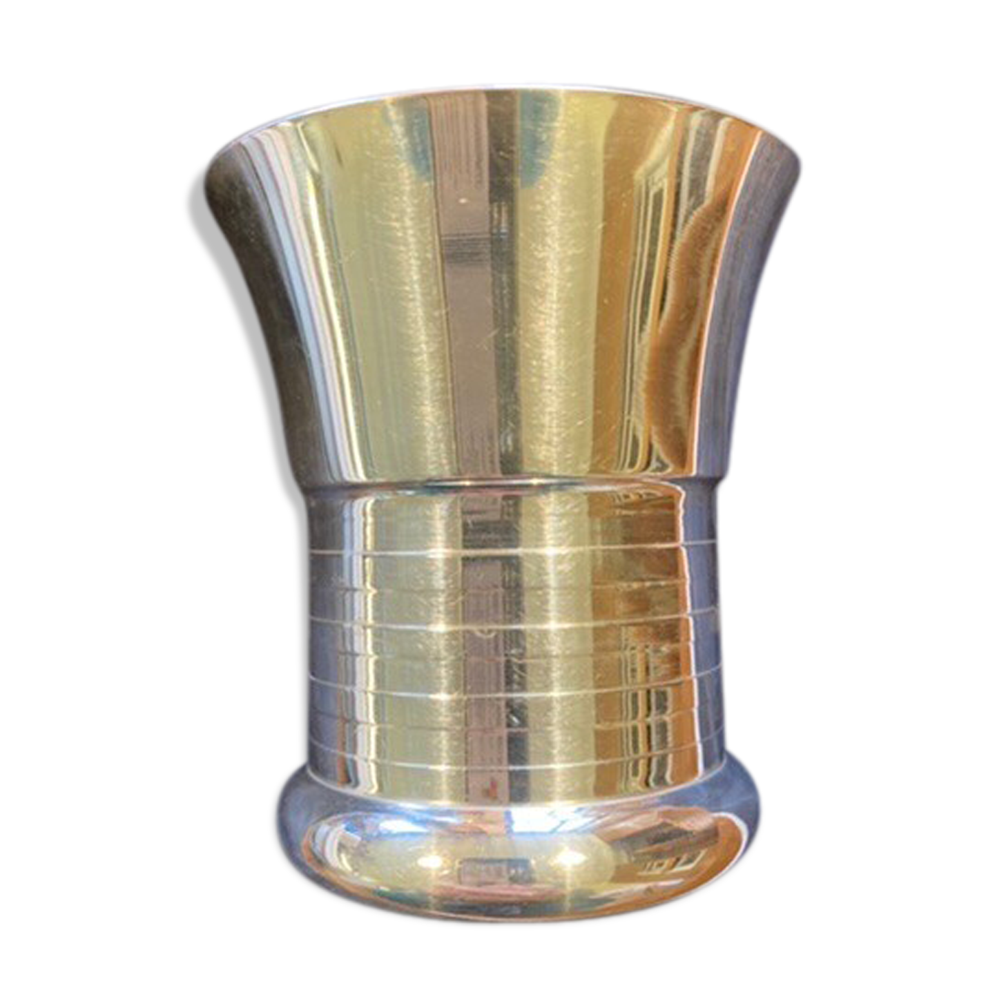 Art Deco-style silver metal timbale