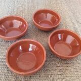 4 glazed terracotta bowls