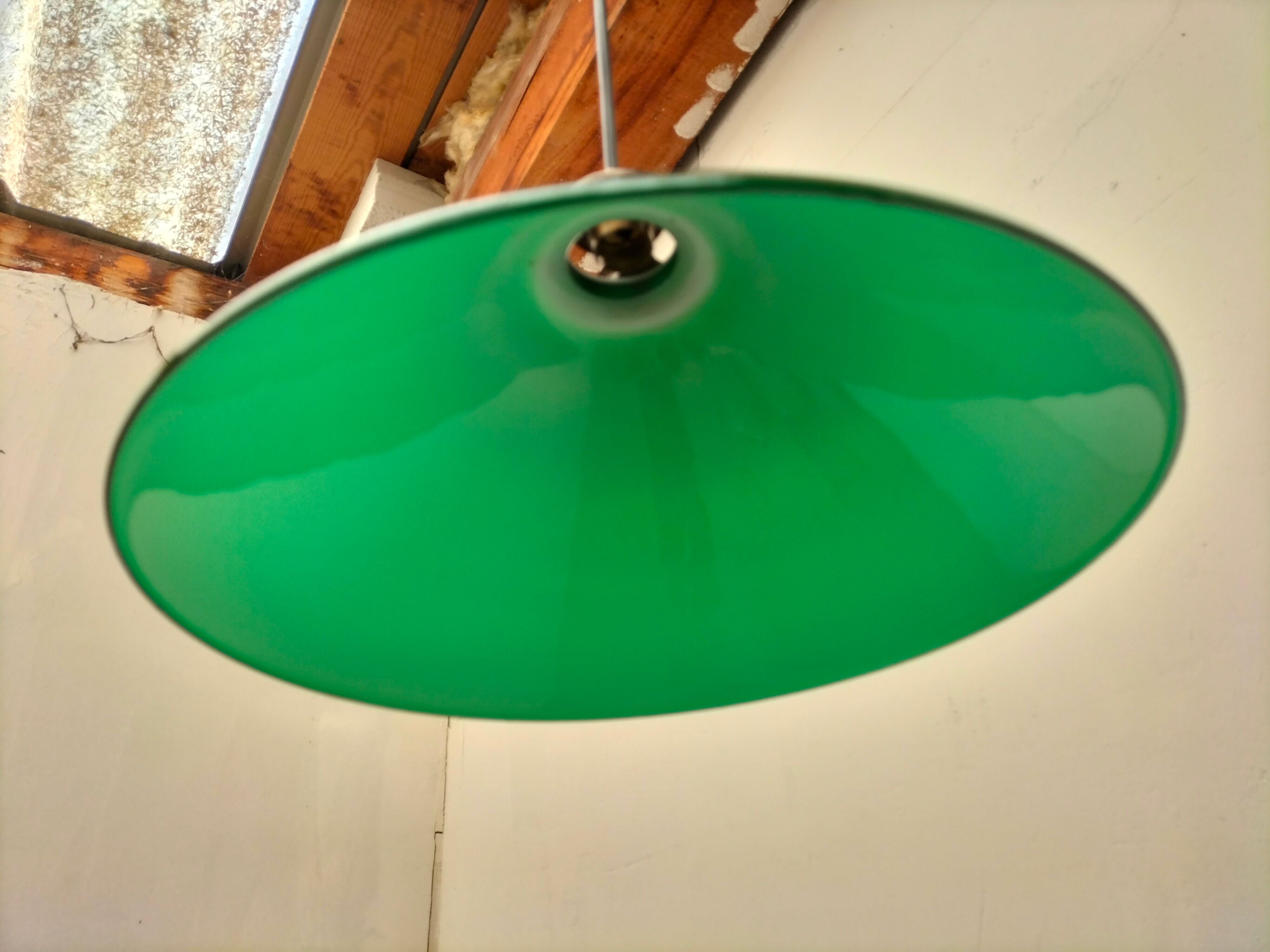 Old green opaline lamp