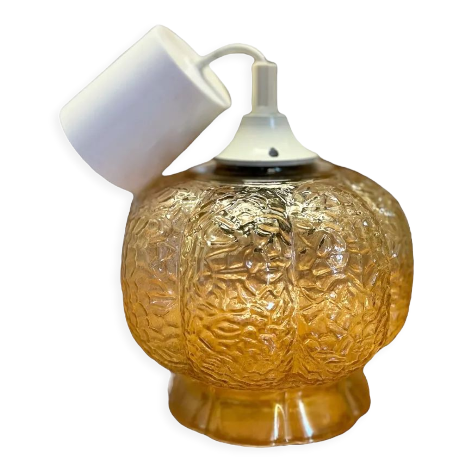 Vintage glass pendant lamp 1960