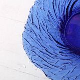 Bol en verre cobalt bleu du milieu du siècle : design finlandais 'Metsä', années 1970