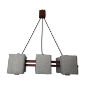 Lustre scandinave en teck et perspex 1960