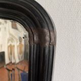 Napoleon III mirror in black wood with pediment