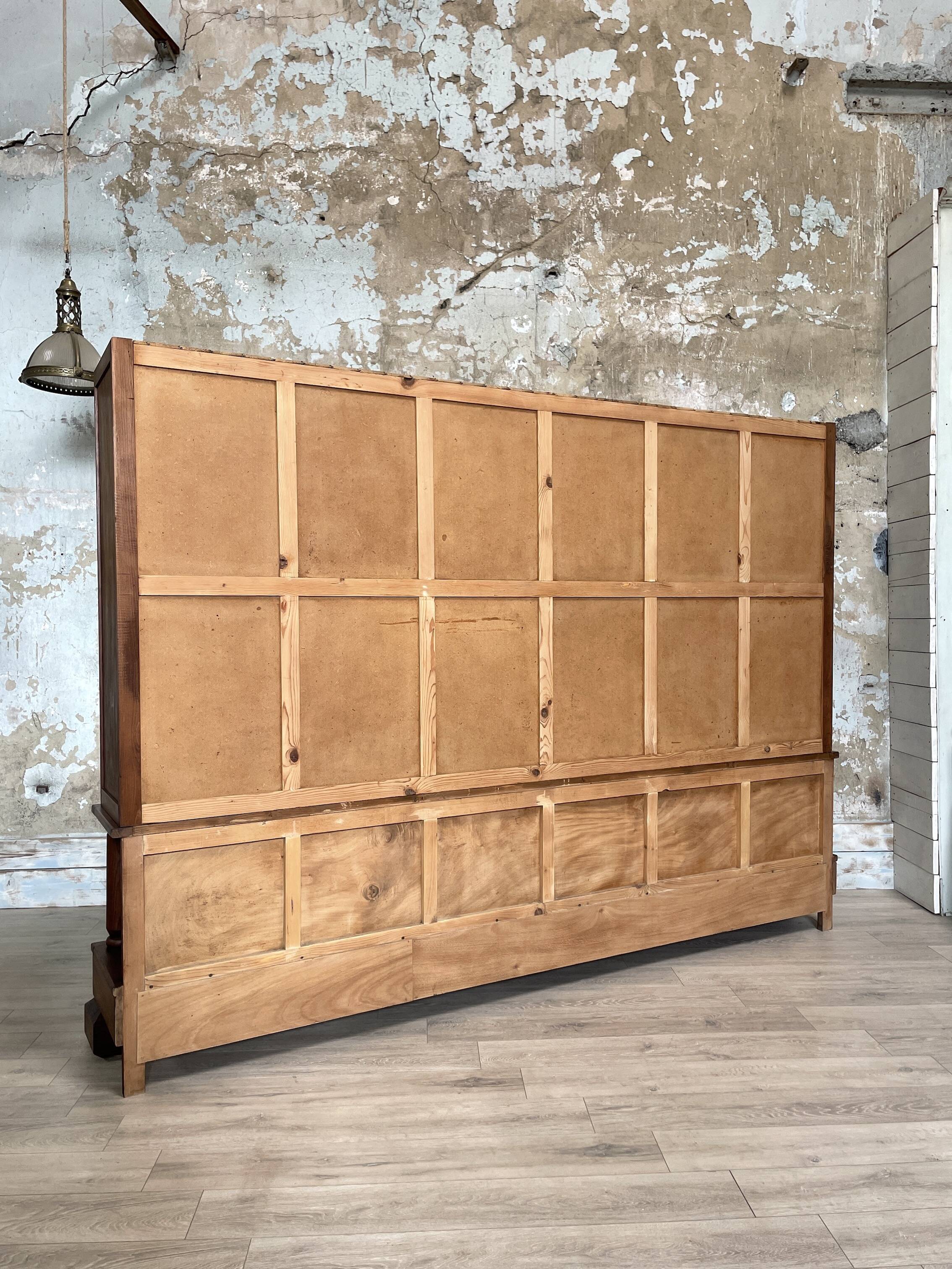 Solid wood display cabinet.