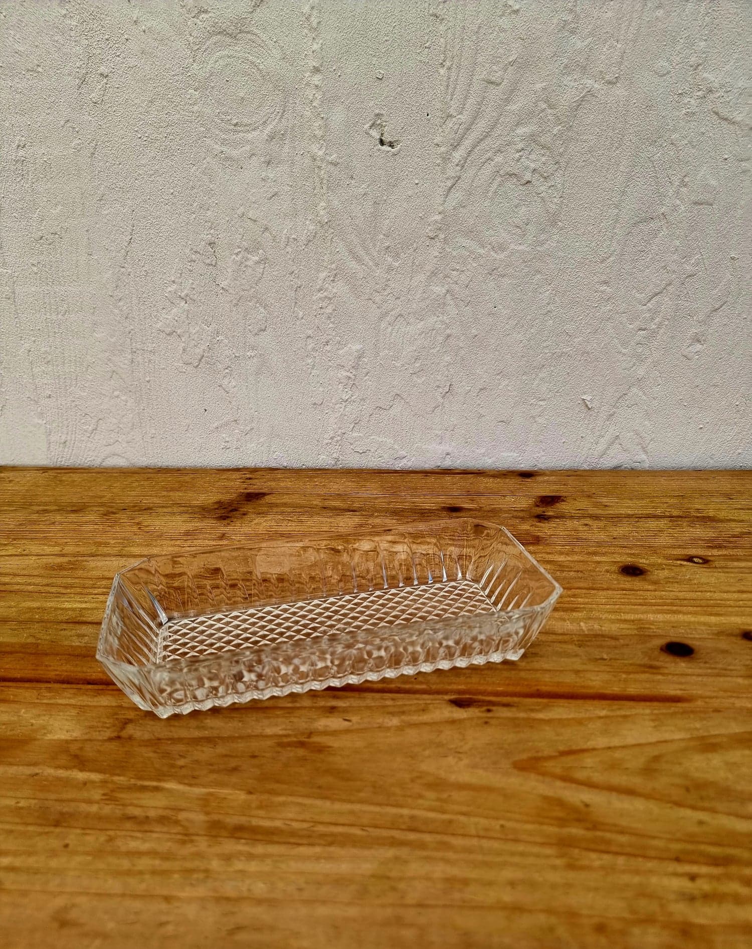 Vintage rectangular glass tidy