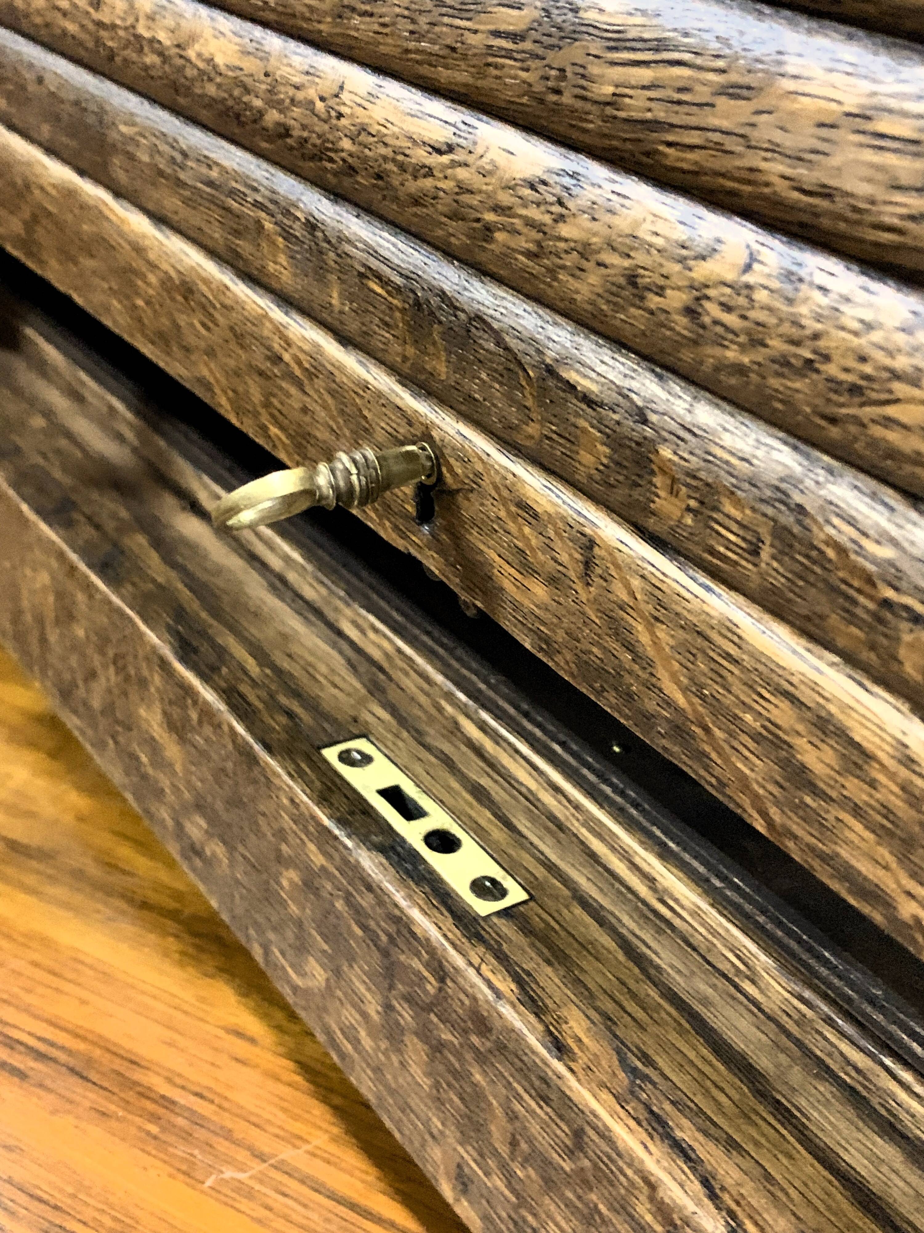 LARGE OAK ORGANIZER, VINTAGE