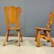 Brutalist oak dining chairs, Netherlands - 1960s