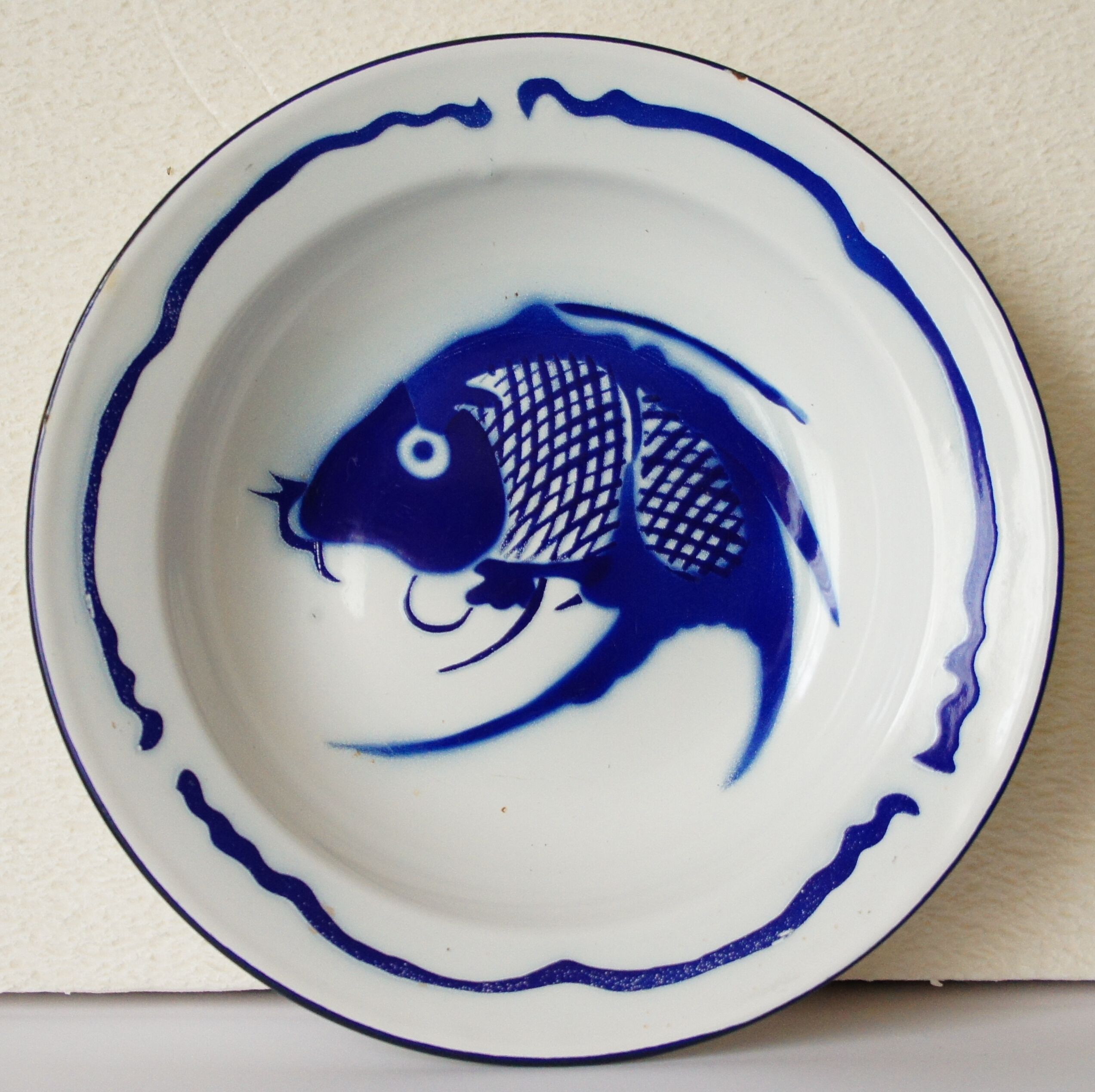 Vintage Chinese enamelled metal plates