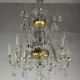Liège lustre in blown glass, two levels of light arms, 18th century.
